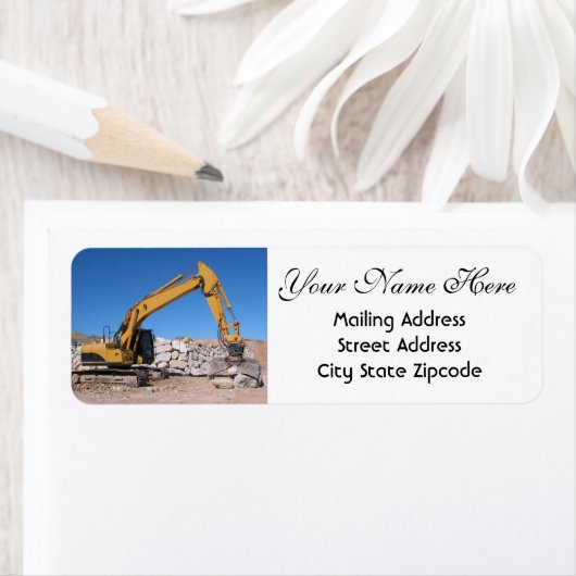 Retouradres Digger Excavator Etiket (Insitu)