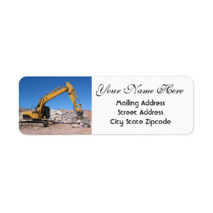 Retouradres Digger Excavator Etiket