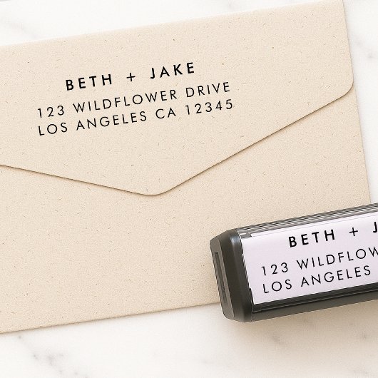 Retouradres | Eenvoudig minimalistisch modern paar Zelfinktende Stempel