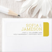 RETOURADRES eenvoudig modern type mosterdgeel Etiket (Insitu)