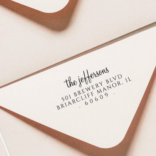 Retouradres Eenvoudige aangepaste scriptnaam Rubberstempel