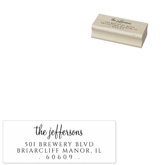 Retouradres Eenvoudige aangepaste scriptnaam Rubberstempel (Gestempeld)