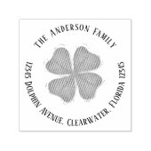 Retouradres Eenvoudige klavertjevier Zelfinktende Stempel (Design)