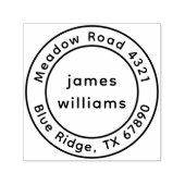 Retouradres Eenvoudige moderne ronde Zelfinktende Stempel (Design)