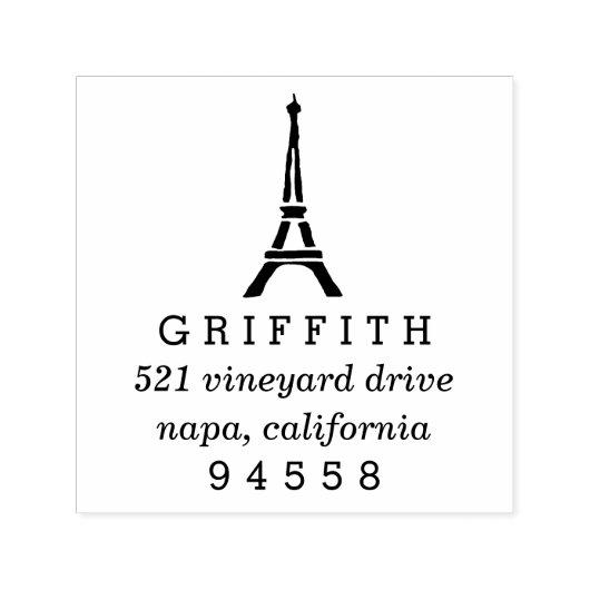 Retouradres Eiffel Tower Zelfinktende Stempel (Design)
