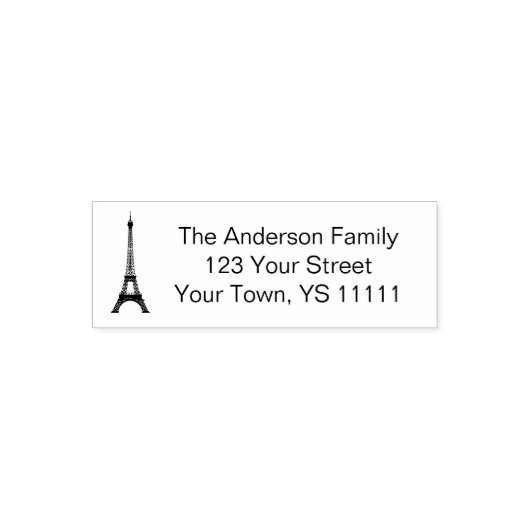 Retouradres Eiffel Tower Zelfinktende Stempel (Design)
