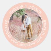 Retouradres elegant Blush Pink Photo Labels (Voorkant)