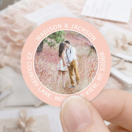 Retouradres elegant Blush Pink Photo Labels