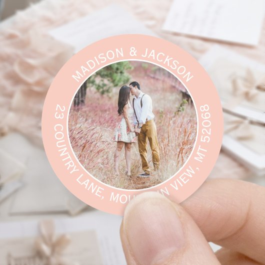 Retouradres elegant Blush Pink Photo Labels
