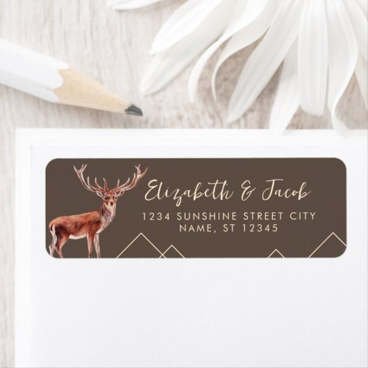 Retouradres Elegant Buck Weddings Etiket (Insitu)