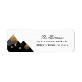 Retouradres Elegant Gold Black Mountains Etiket (Voorkant)