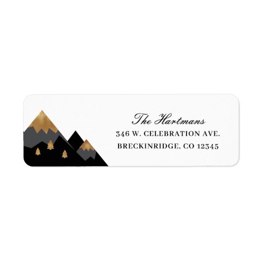 Retouradres Elegant Gold Black Mountains Etiket (Voorkant)