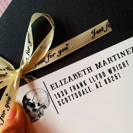 Retouradres Elegant  Gothic Skull Custom Zelfinktende Stempel