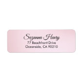 Retouradres _elegant handschrift blozend roze etiket (Voorkant)