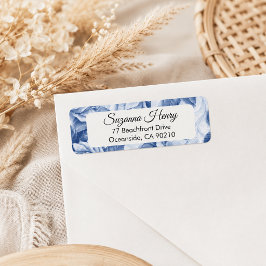 Retouradres _elegant handschrift BLUE ROSES Etiket
