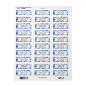 Retouradres _elegant handschrift BLUE ROSES Etiket (Full Sheet)