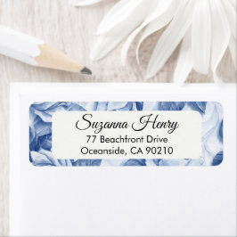 Retouradres _elegant handschrift BLUE ROZEN Etiket