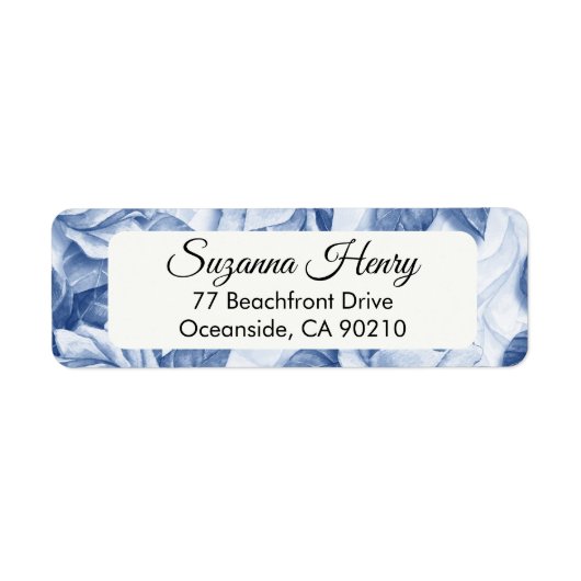 Retouradres _elegant handschrift BLUE ROZEN Etiket (Voorkant)