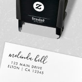 Retouradres | Elegant-minimalistische scriptnaam Zelfinktende Stempel