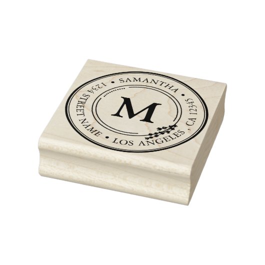 Retouradres Elegant Monogram Minimalistische Self- Rubberstempel (Stempel)