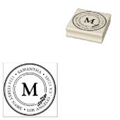 Retouradres Elegant Monogram Minimalistische Self- Rubberstempel (Gestempeld)