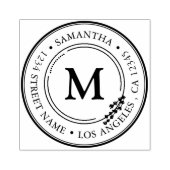 Retouradres Elegant Monogram Minimalistische Self- Rubberstempel (Afrduk)