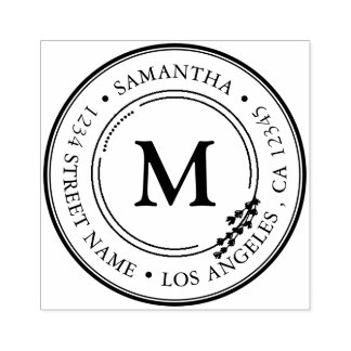 Retouradres Elegant Monogram Minimalistische Self- Rubberstempel