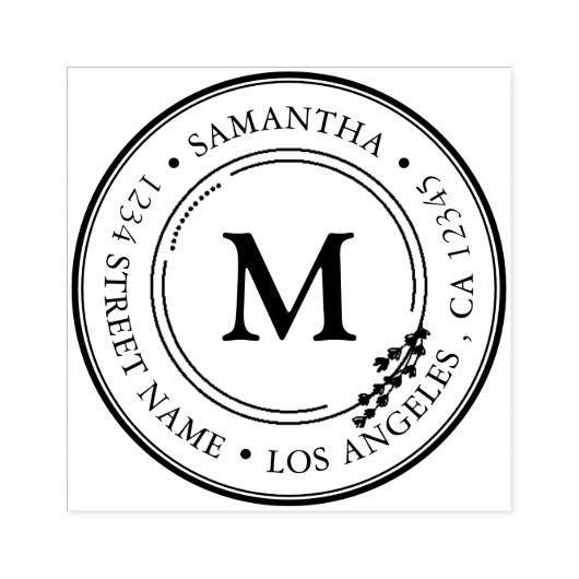 Retouradres Elegant Monogram Minimalistische Self- Rubberstempel (Afrduk)