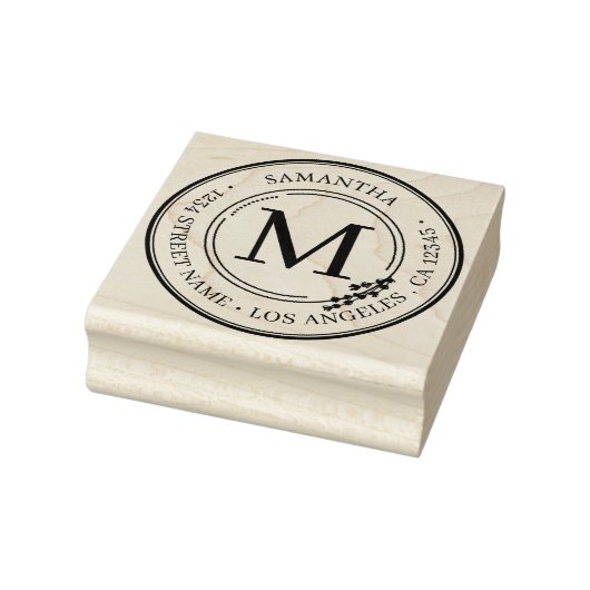 Retouradres Elegant Monogram Minimalistische Self- Rubberstempel (Stempel)