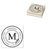 Retouradres Elegant Monogram Minimalistische Self- Rubberstempel (Gestempeld)