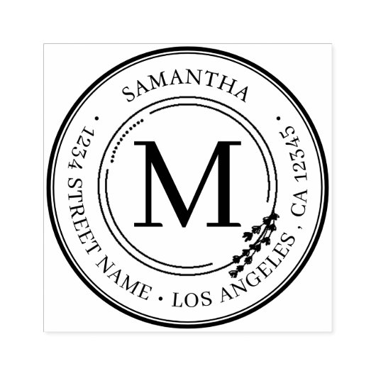 Retouradres Elegant Monogram Minimalistische Self- Rubberstempel (Afrduk)
