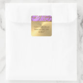 Retouradres Elegant Orchid Paars Gold Filigree Vierkante Sticker (Tas)