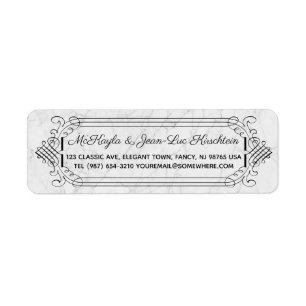 Retouradres Elegant Wedding Jubileum Marble Etiket