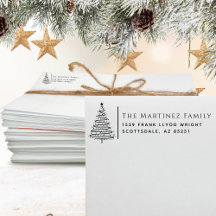 Retouradres Elegante Familie Kerst Gepersonaliseer