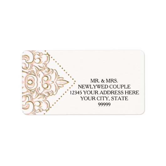 Retouradres Elegante Romantische Bruiloften Kant Etiket (Voorkant)
