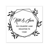 Retouradres Elegante rustieke botanische beletteri Zelfinktende Stempel (Design)