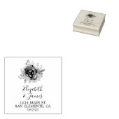 Retouradres en Bloem Rubberstempel (Gestempeld)