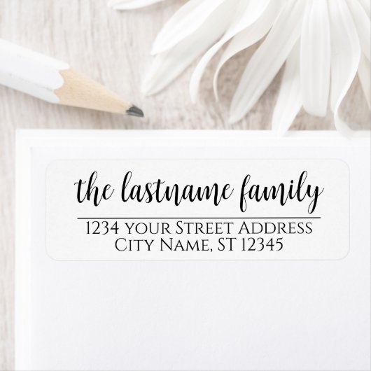 Retouradres en naam - Nightstar Script Etiket (Insitu)