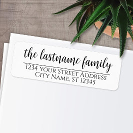 Retouradres en naam - Nightstar Script Etiket