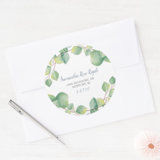 Retouradres Envelope Seal Sticker Eucalyptus (Envelop)