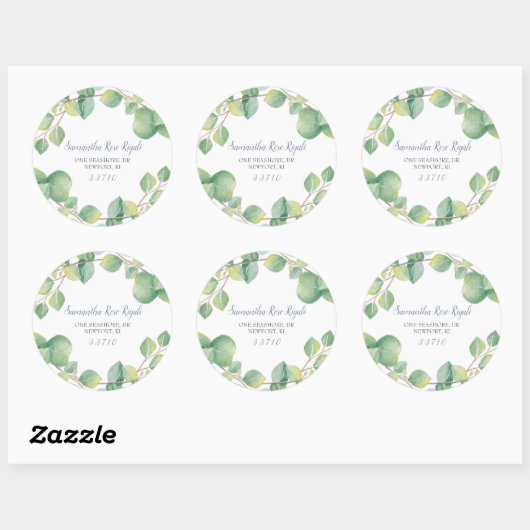 Retouradres Envelope Seal Sticker Eucalyptus (Vel)