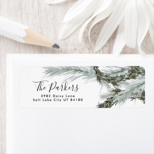 Retouradres Etiket Pine Wreate Kerstfeestdag (Insitu)