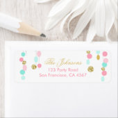 Retouradres Etiket Roze Mint Gold gliter (Insitu)