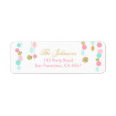 Retouradres Etiket Roze Mint Gold gliter (Voorkant)