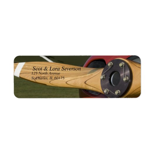 Retouradres-etiketten voor propellers van vliegtui etiket (Voorkant)