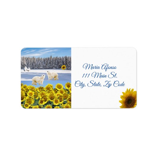 Retouradres Etiketten Zonnebloem Beer van polair p (Voorkant)