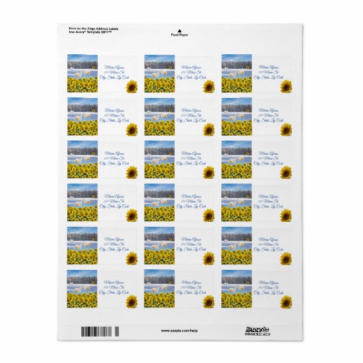 Retouradres Etiketten Zonnebloem Beer van polair p (Full Sheet)