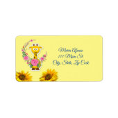 Retouradres Etiketten Zonnebloem Giraffe Floral (Voorkant)