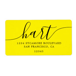 Retouradres familie Bright Yellow Script Etiket