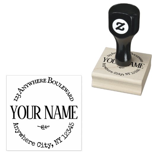 Retouradres Familienaam Logo Rubberstempel (Gestempeld)